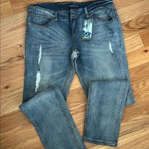 New Stylish Blue Distressed Jeans by Royal. Blue